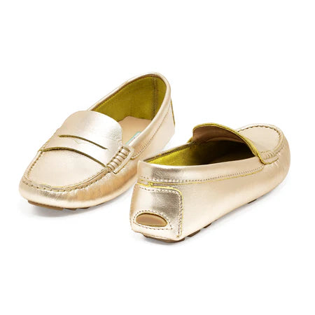 Gold Rio moccasins