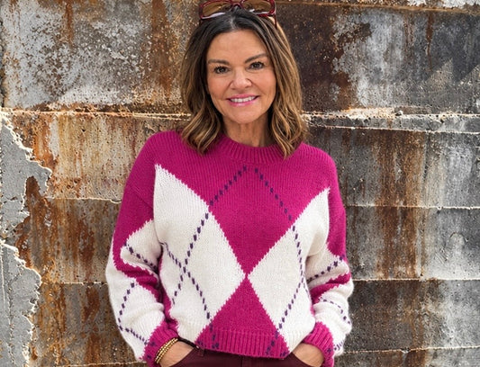 Argyle Sweater/ Pink