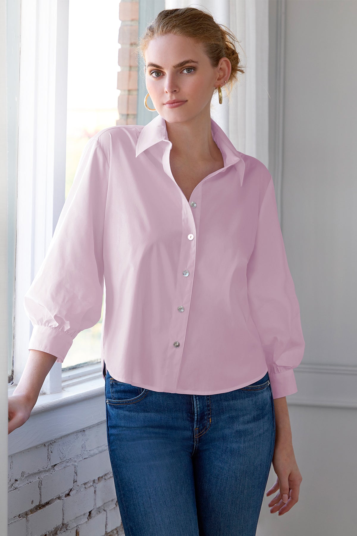 CORA SHIRT SOLID SILKY POPLIN