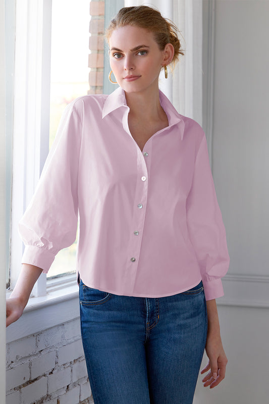 CORA SHIRT SOLID SILKY POPLIN